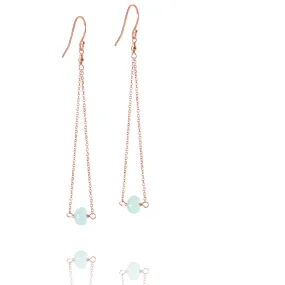 Salem - Aqua Chalcedony, 14k Rose Gold Filled Earrings