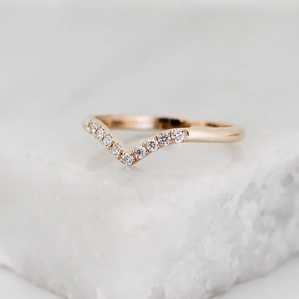 Salt & Pepper Diamond Point Band - made to order