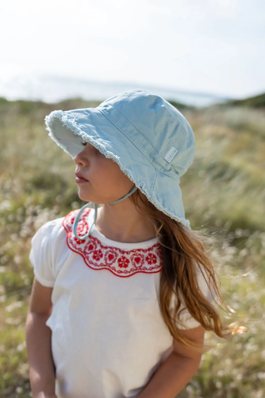 Seafoam Frayed Bucket Hat