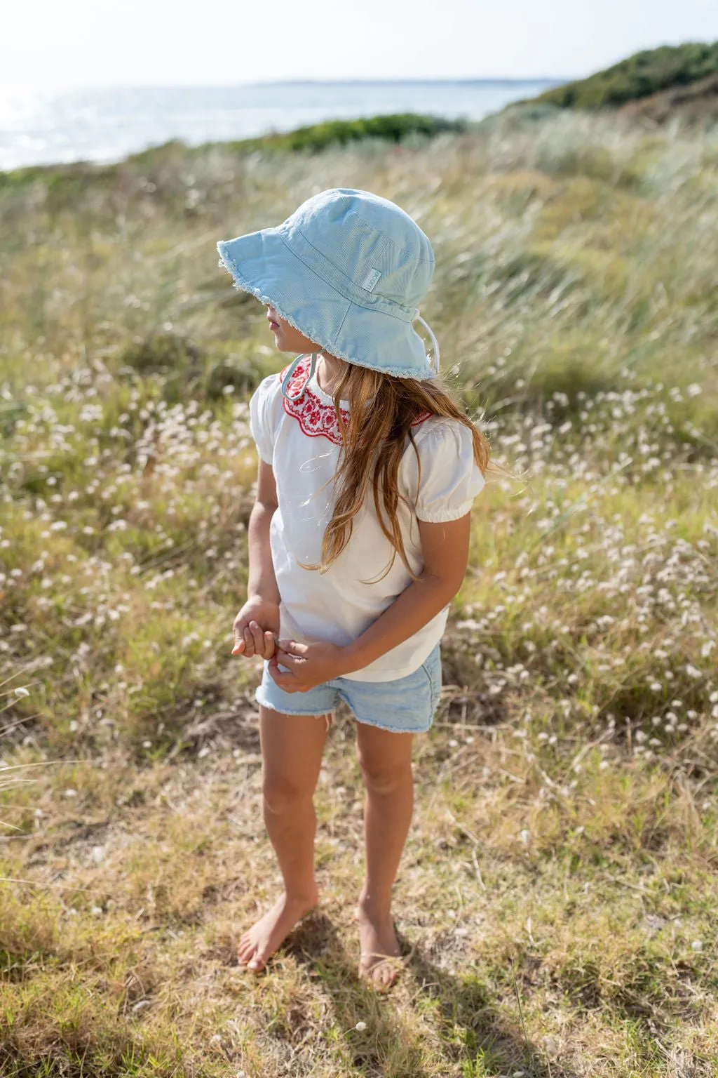 Seafoam Frayed Bucket Hat