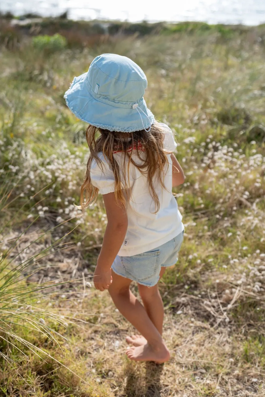 Seafoam Frayed Bucket Hat