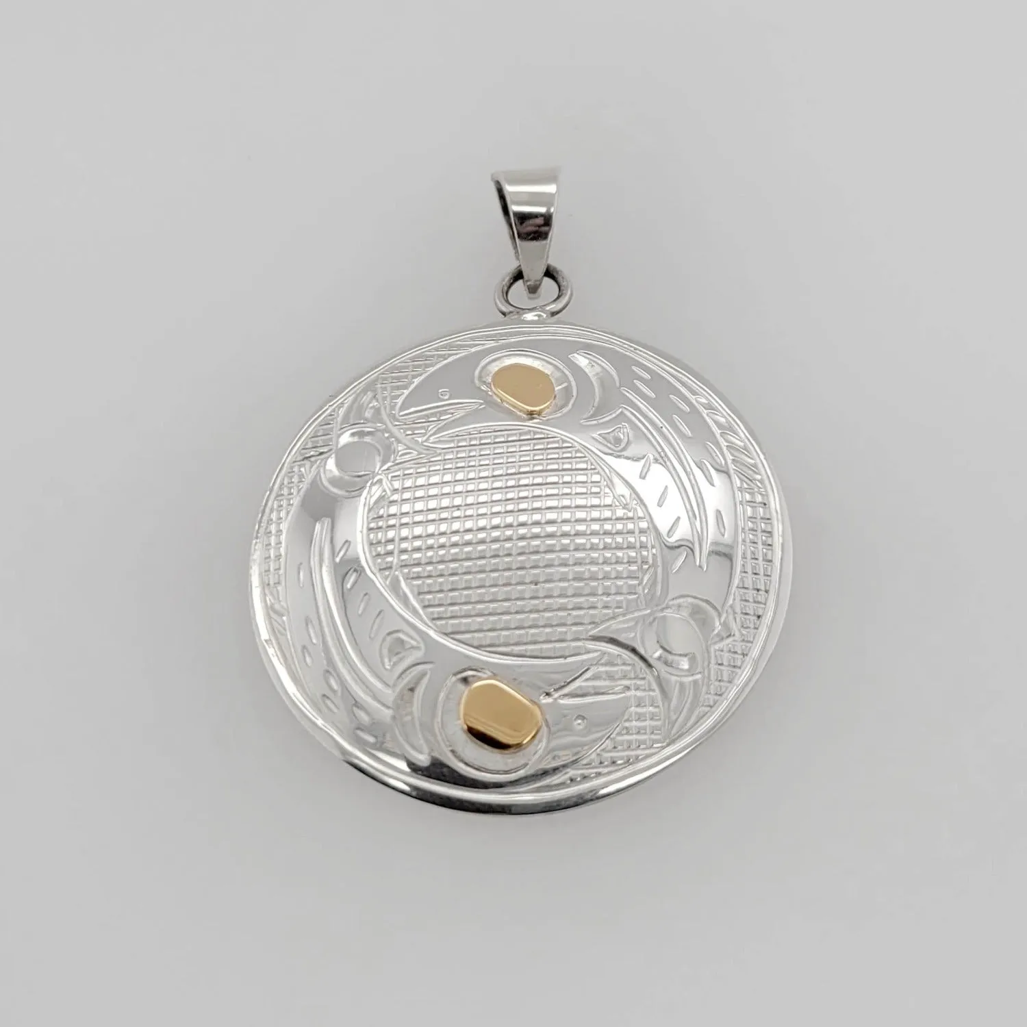 Silver and Gold Salmon Pendant