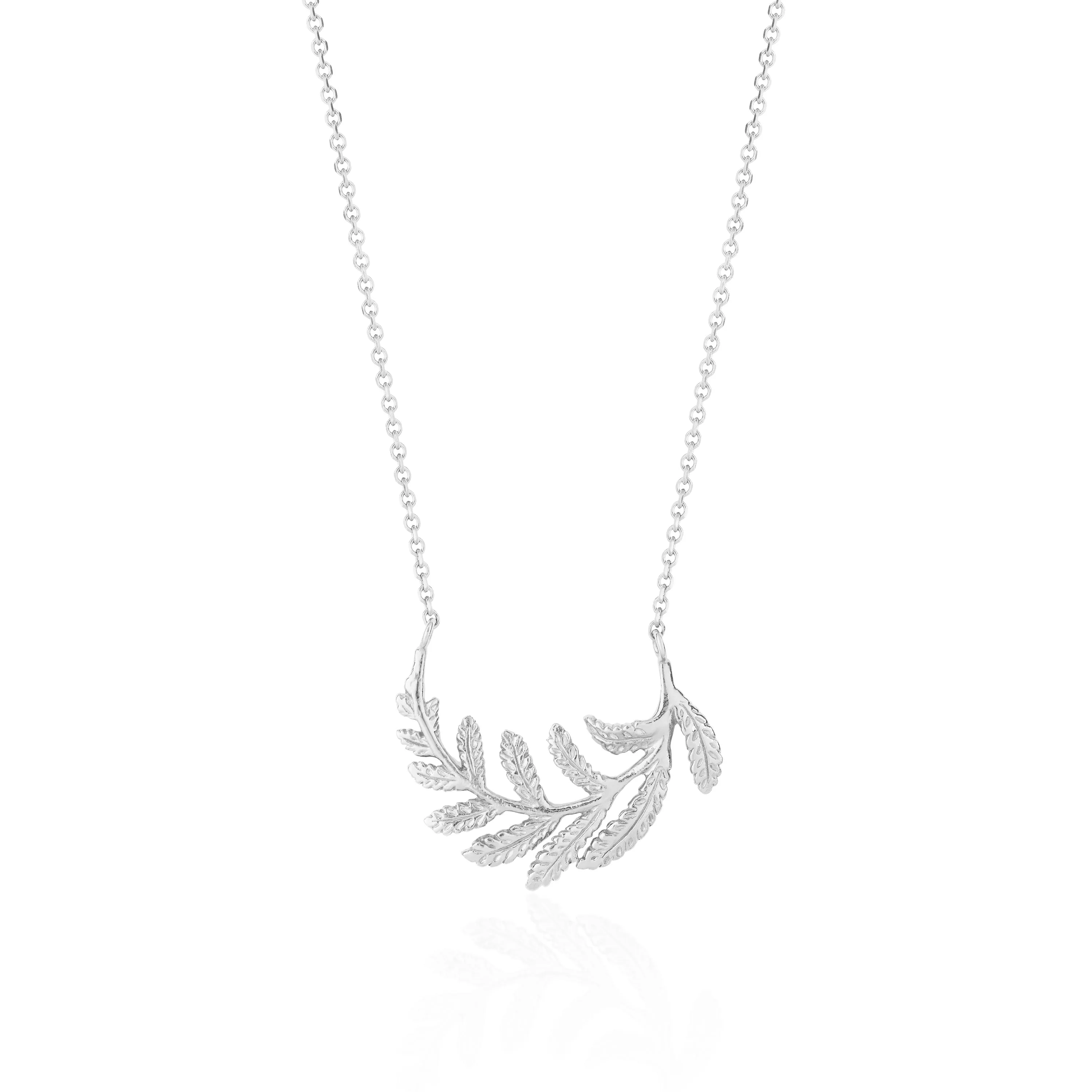 Silver Fern Hoop Necklace