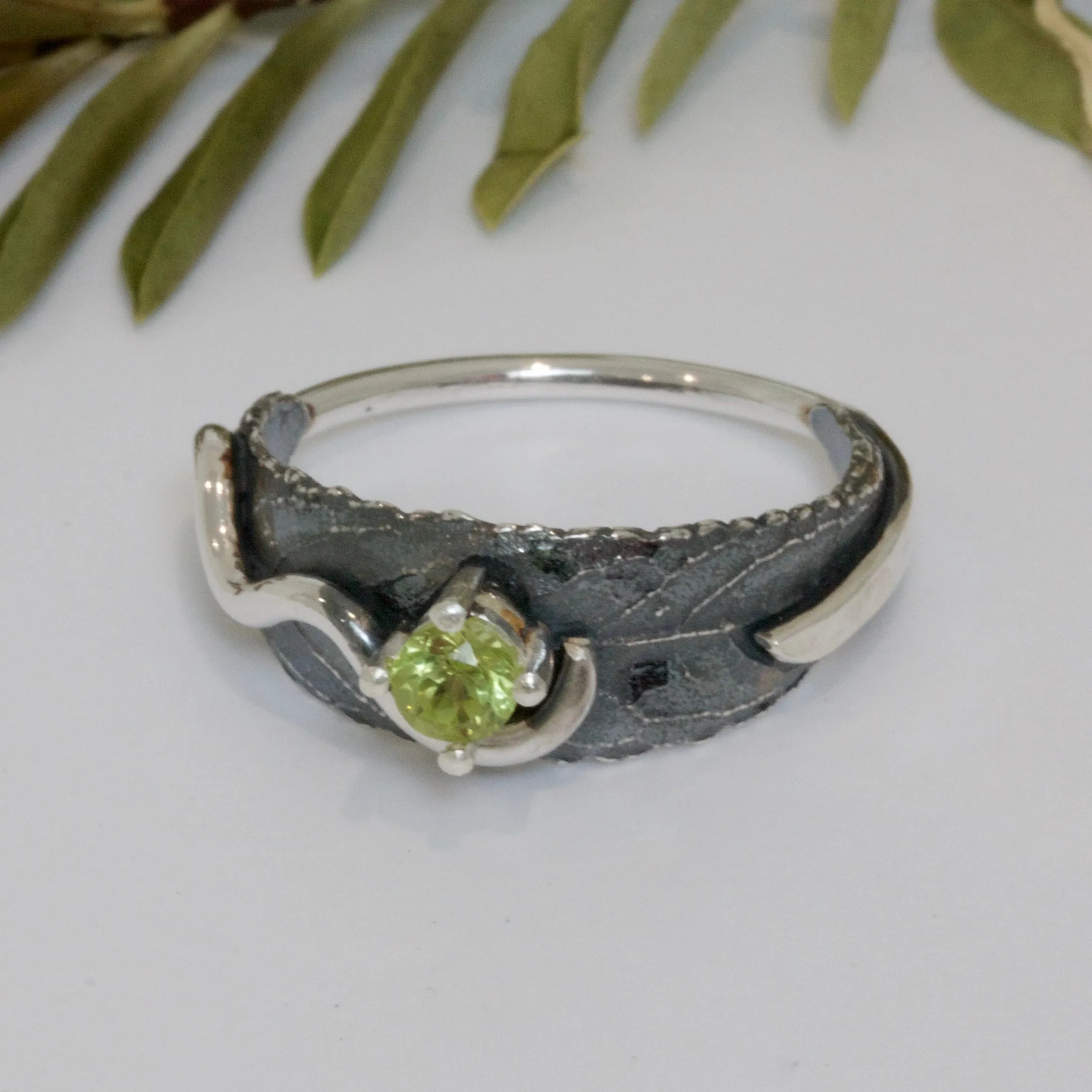 Silver Woodland Leaf Ring