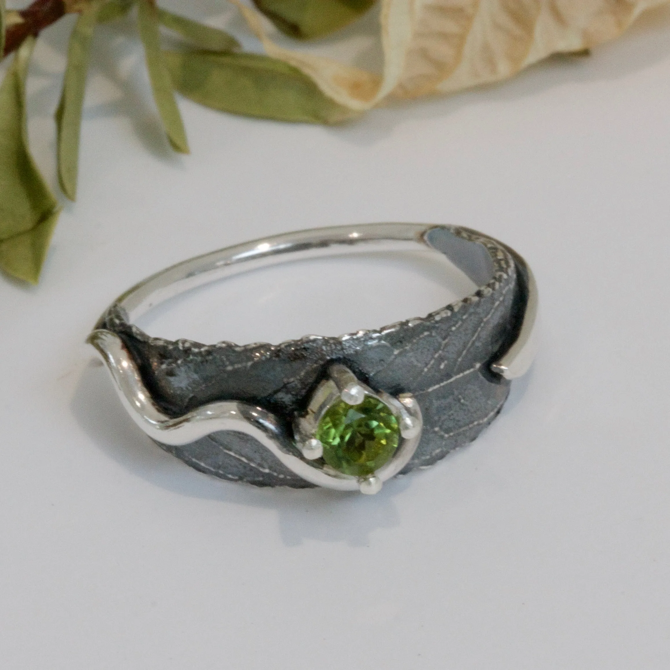 Silver Woodland Leaf Ring