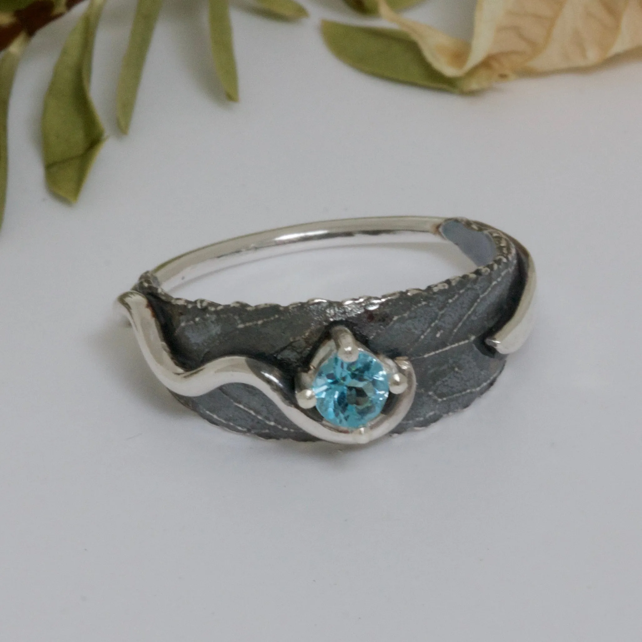 Silver Woodland Leaf Ring