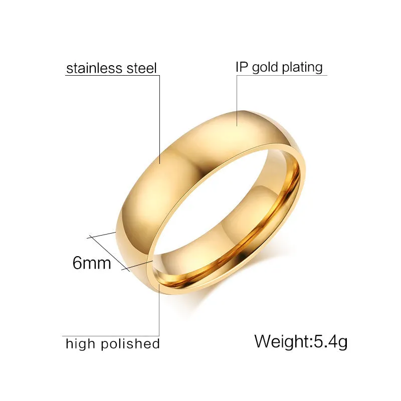 Simple Classic Wedding Rings silver color Stainless Steel Engagement Rings For Men Women Jewellery Wedding Bands