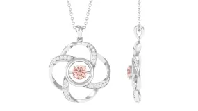 Simple Morganite Floral Pendant Necklace with Diamond