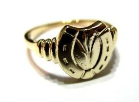 Size Z - Kaedesigns Large 9ct Genuine Yellow, Rose or White Gold  Lucky Horseshoe Ring