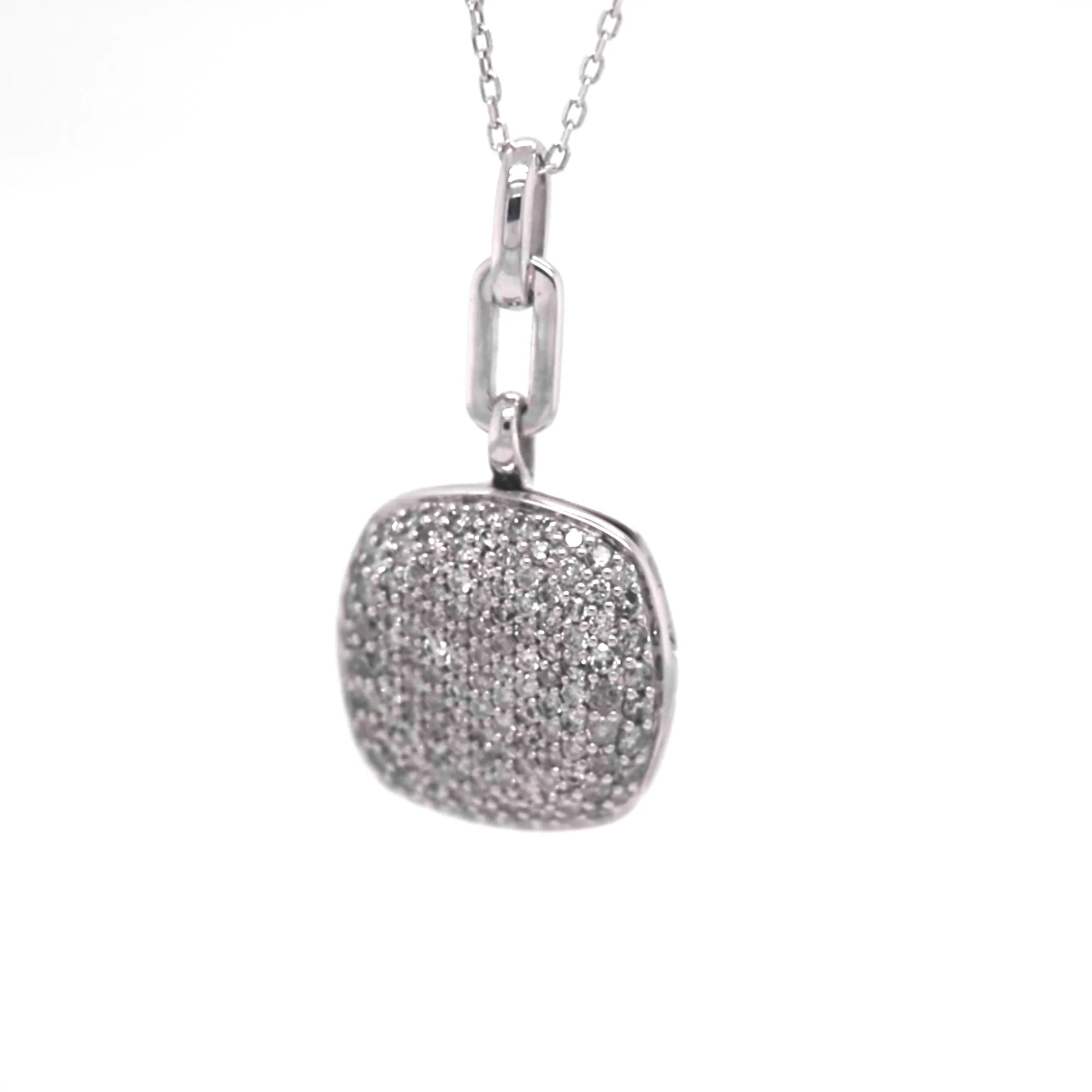 Slim "Rae" Locket Necklace with Salt & Pepper Diamonds