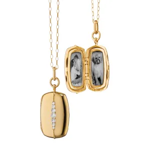 Slim Rectangle "Kate" 18K Gold Locket Necklace