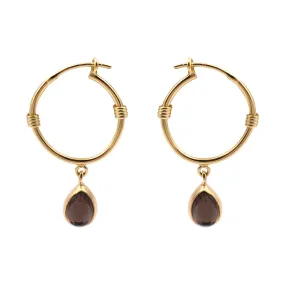 Smoky Gold Dangle Hoops