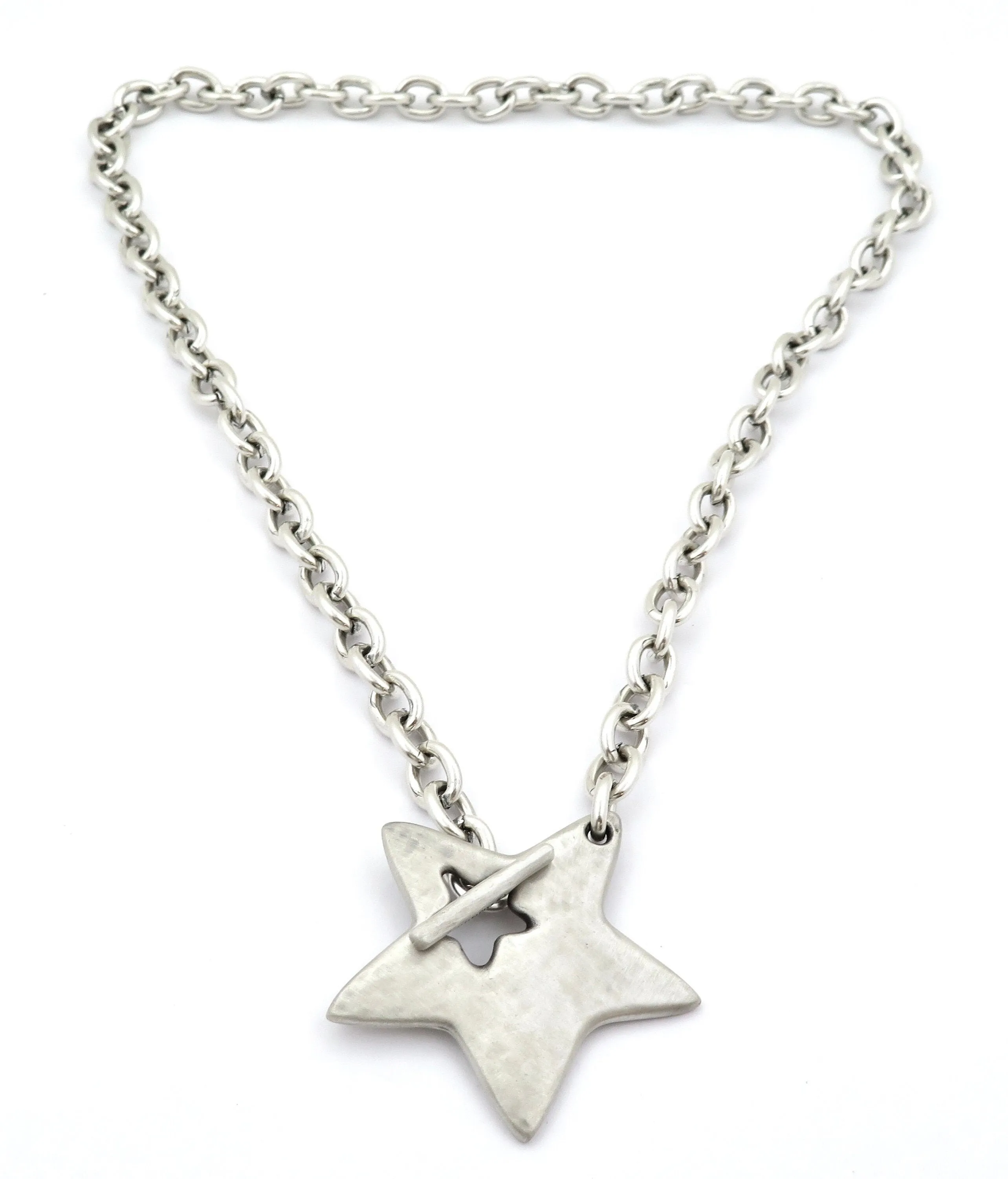 'Star in Front' Necklace - Silver