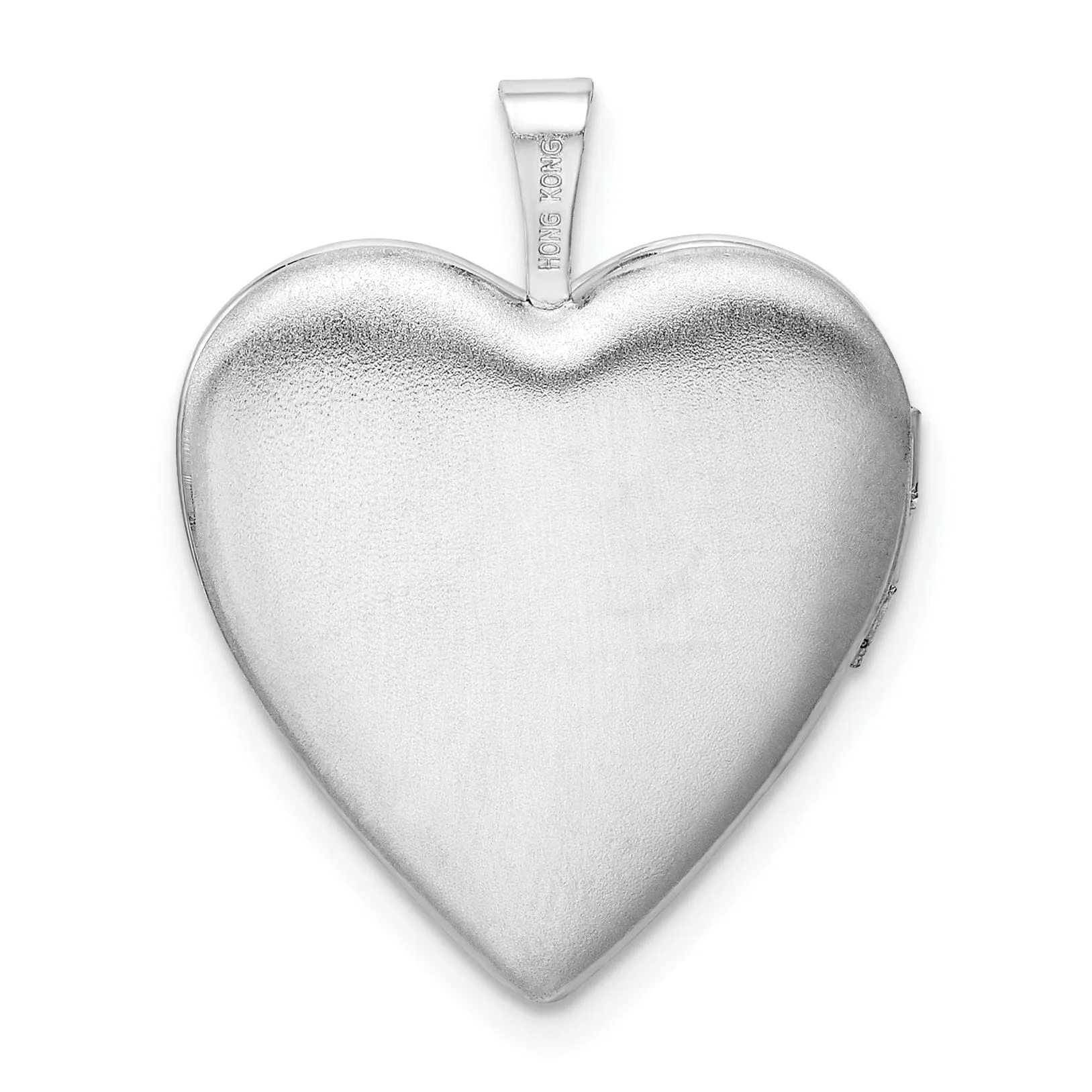 Sterling Silver 20mm LOVE TO THE MOON Diamond Heart Locket