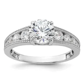 Sterling Silver 7mm Round Channel Set CZ Engagement Ring