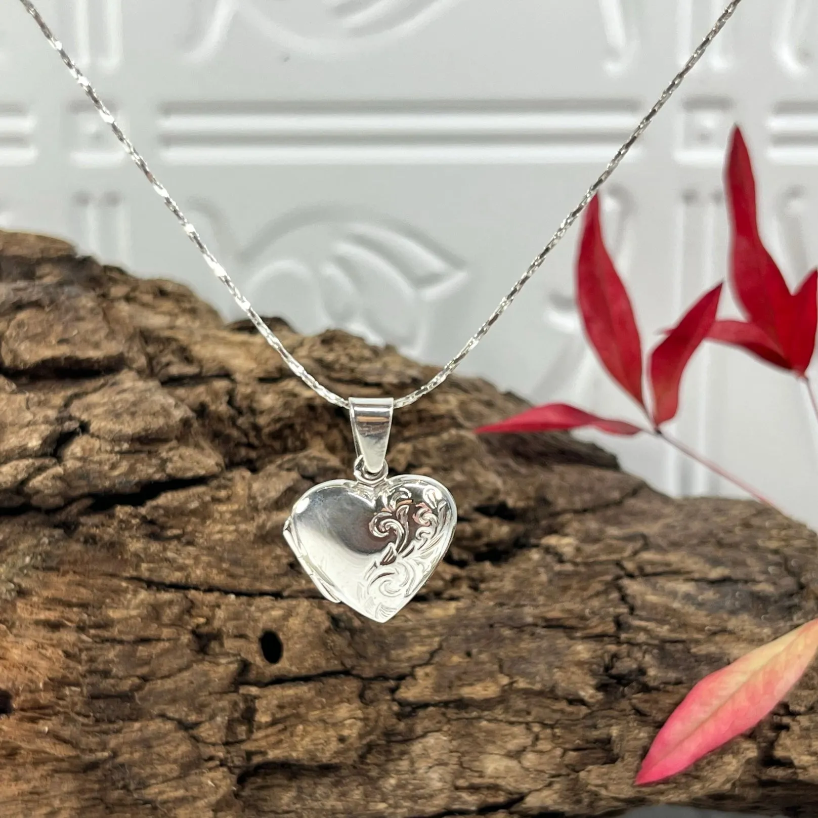 Sterling Silver Heart Locket Necklace