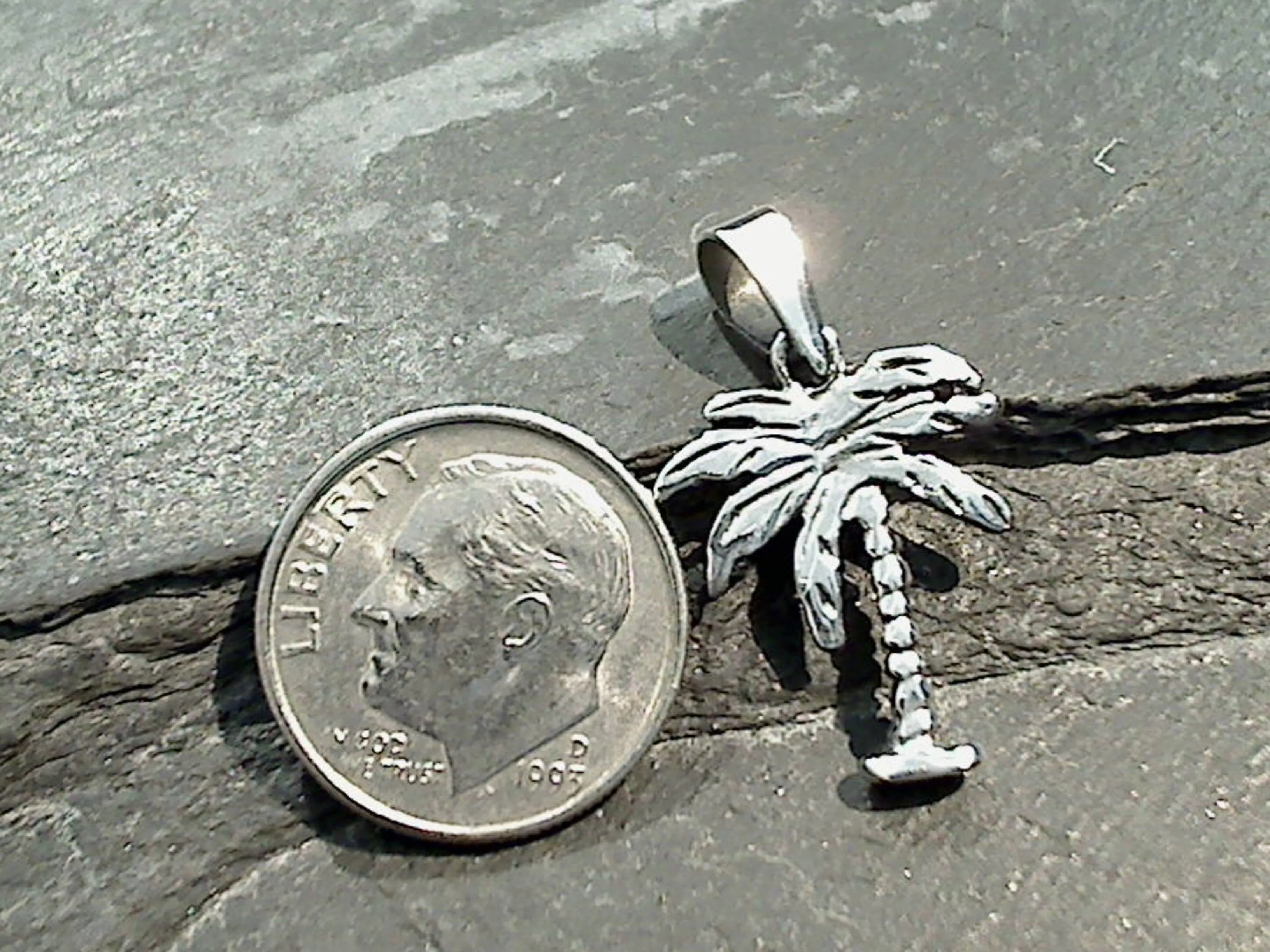 Sterling Silver Small Palm Tree Pendant