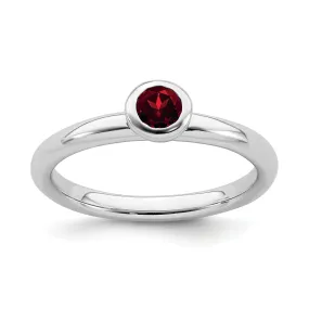 Sterling Silver Stack-able Expressions Garnet Ring