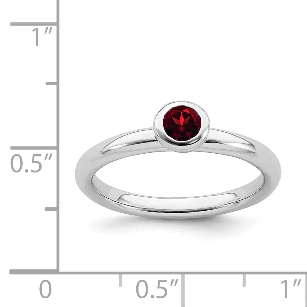 Sterling Silver Stack-able Expressions Garnet Ring