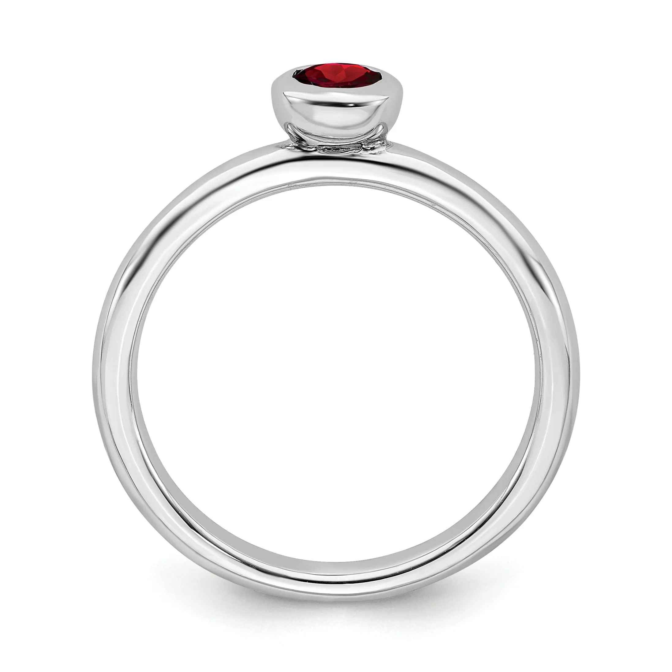 Sterling Silver Stack-able Expressions Garnet Ring