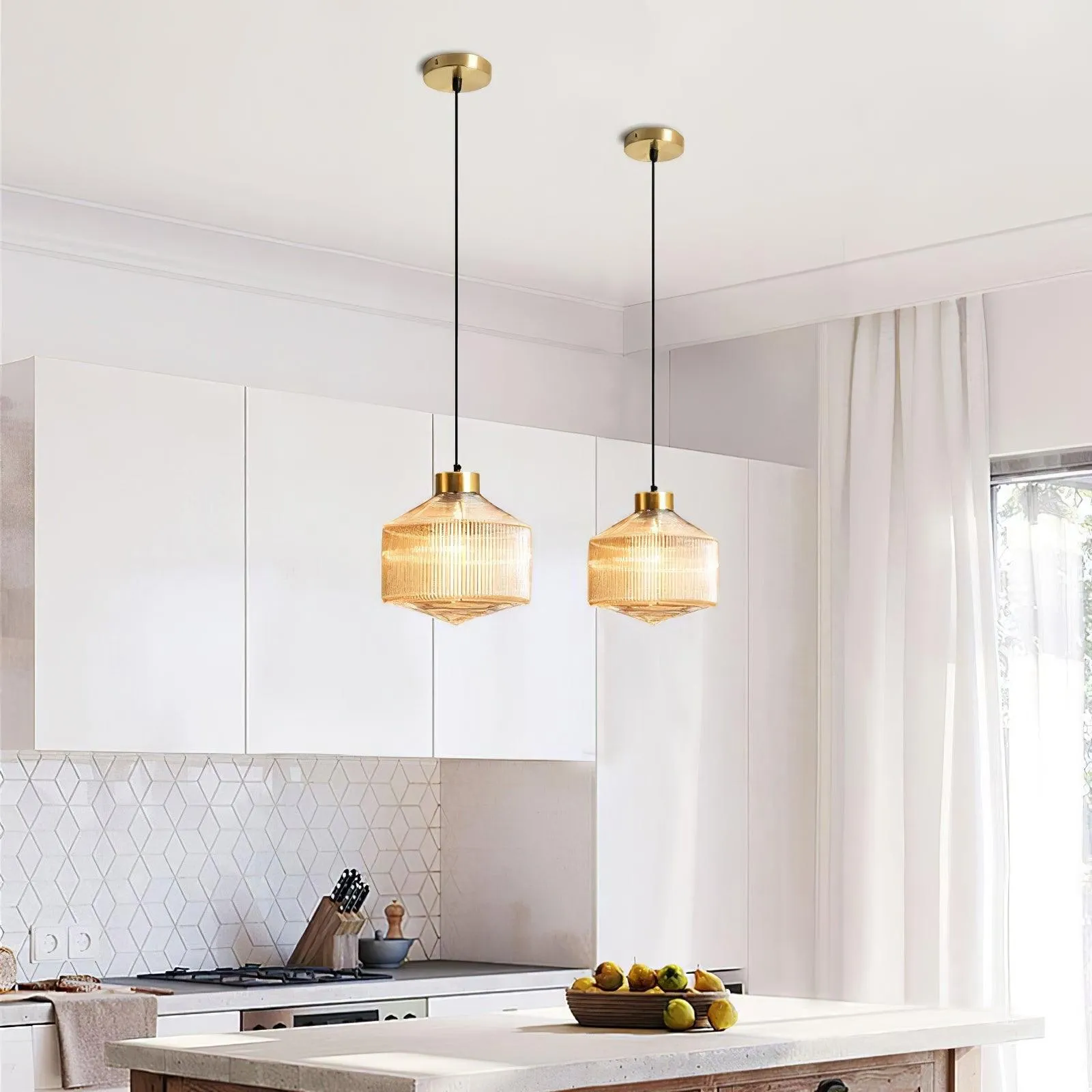 Striped Spinning Top Pendant Light