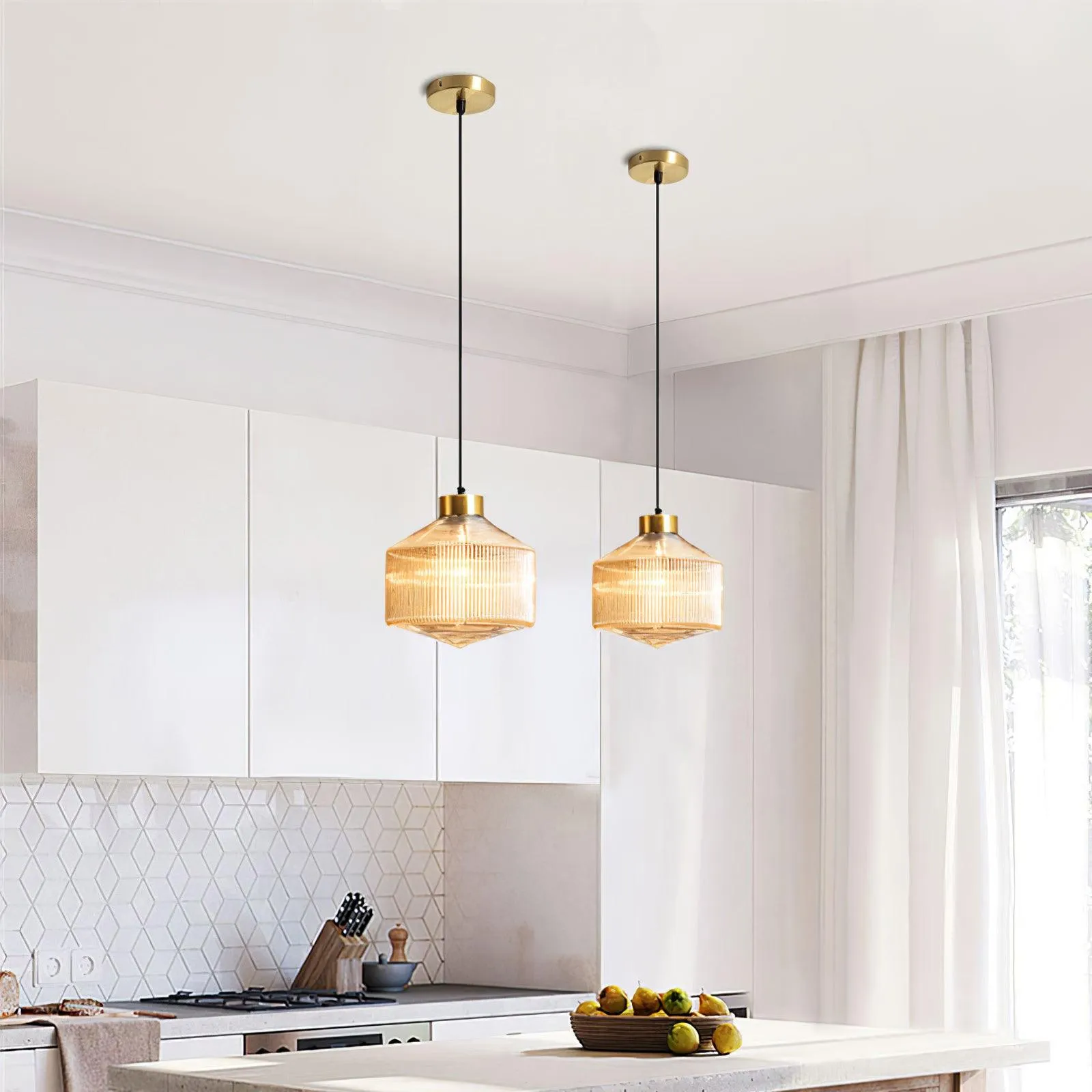 Striped Spinning Top Pendant Light