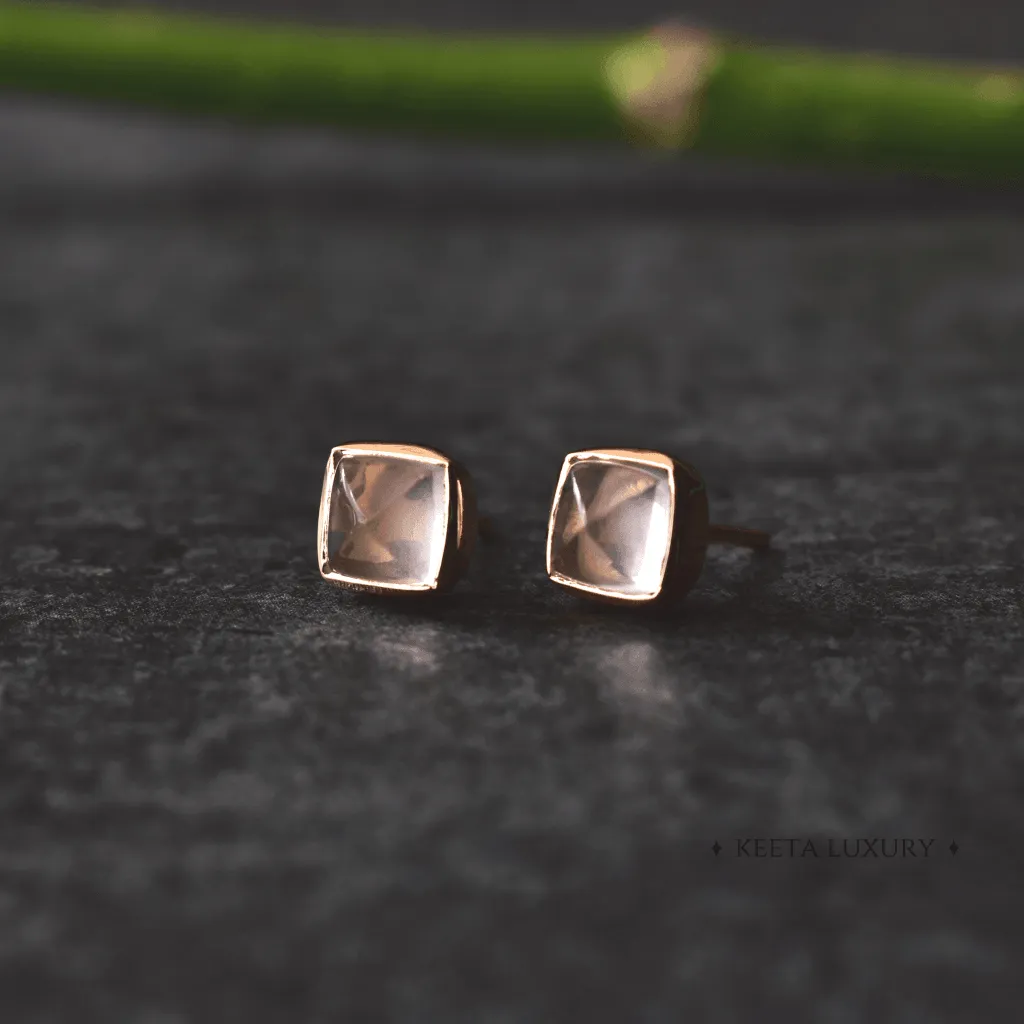 Sugar Loaf - Rose Quartz  Studs