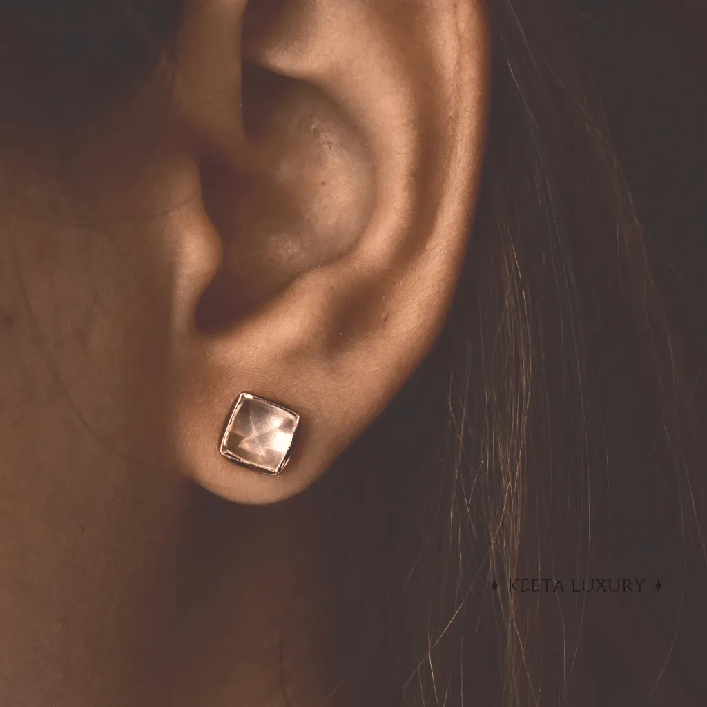 Sugar Loaf - Rose Quartz  Studs