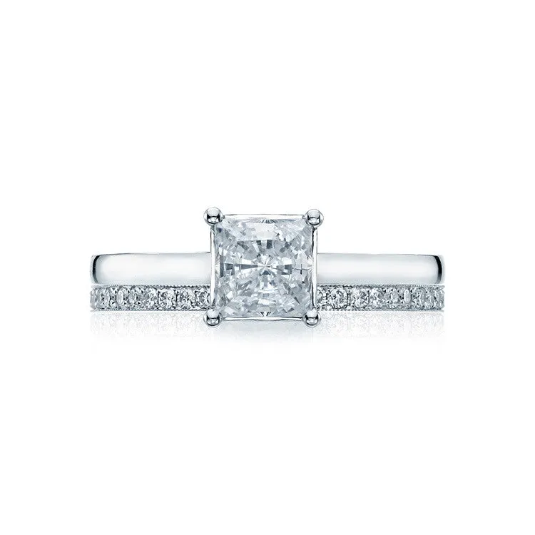 Tacori Platinum Princess Solitaire Engagement Ring 48PR55