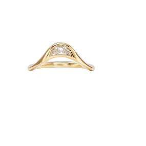 Tcho Cresent Diamond Signet Ring