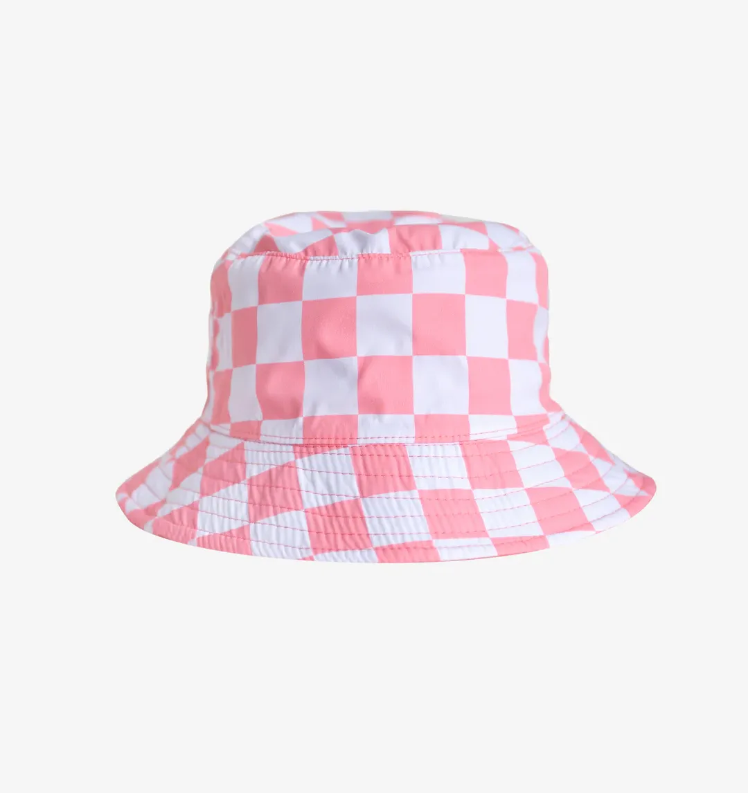 The Check Yourself Reversible Bucket Hat - Peaches - KIDS