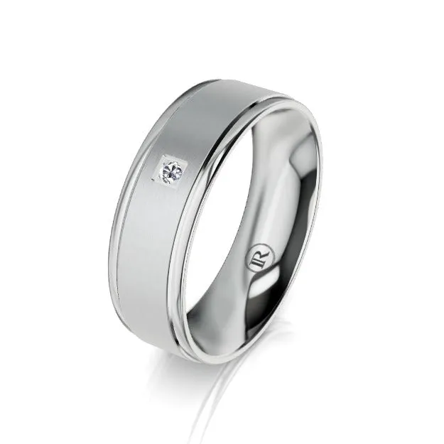 The Kingsley White Gold Diamond Mens Wedding Ring