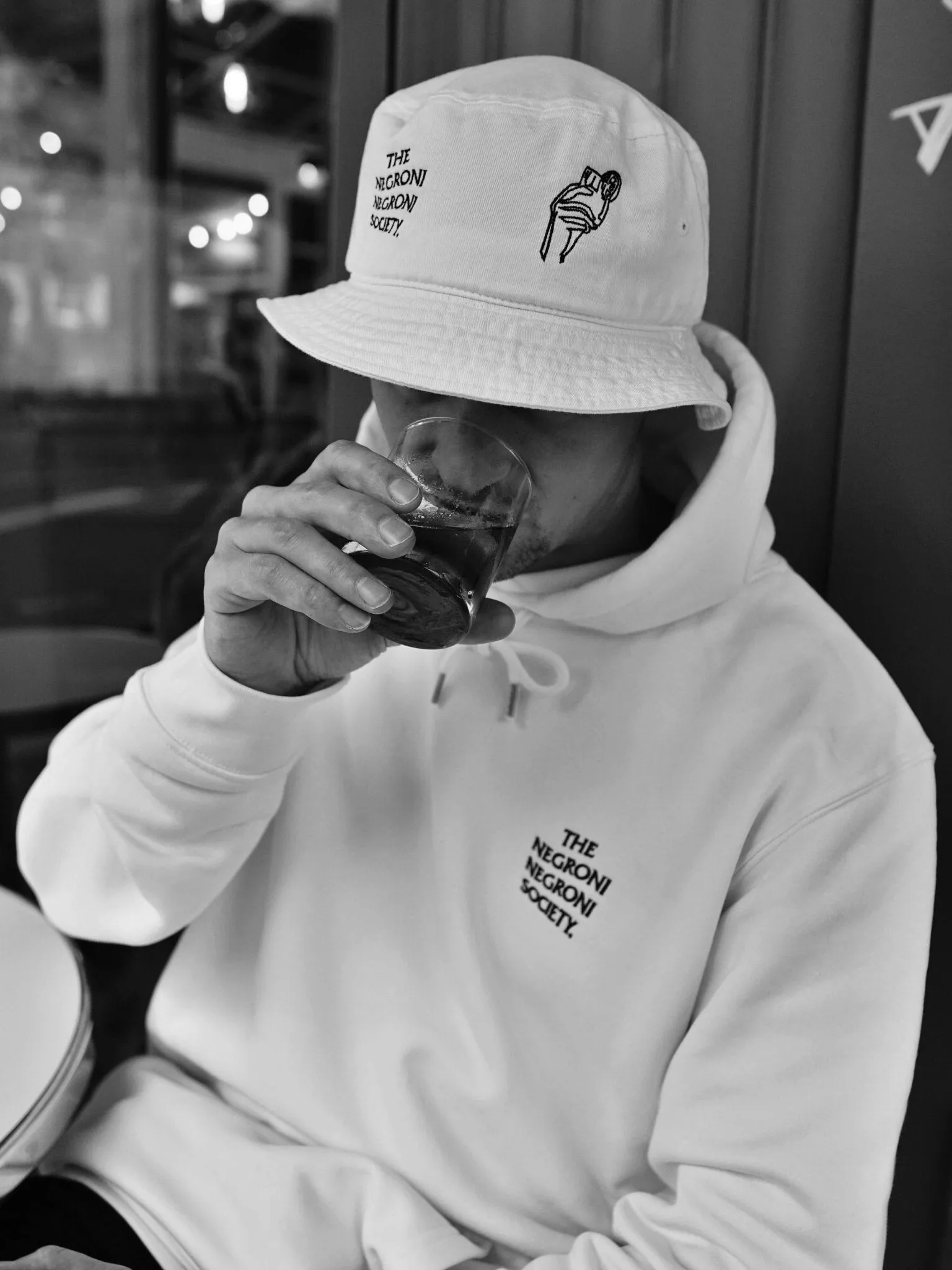 The Negroni Society Organic bucket hat "LOGO & DRINK"