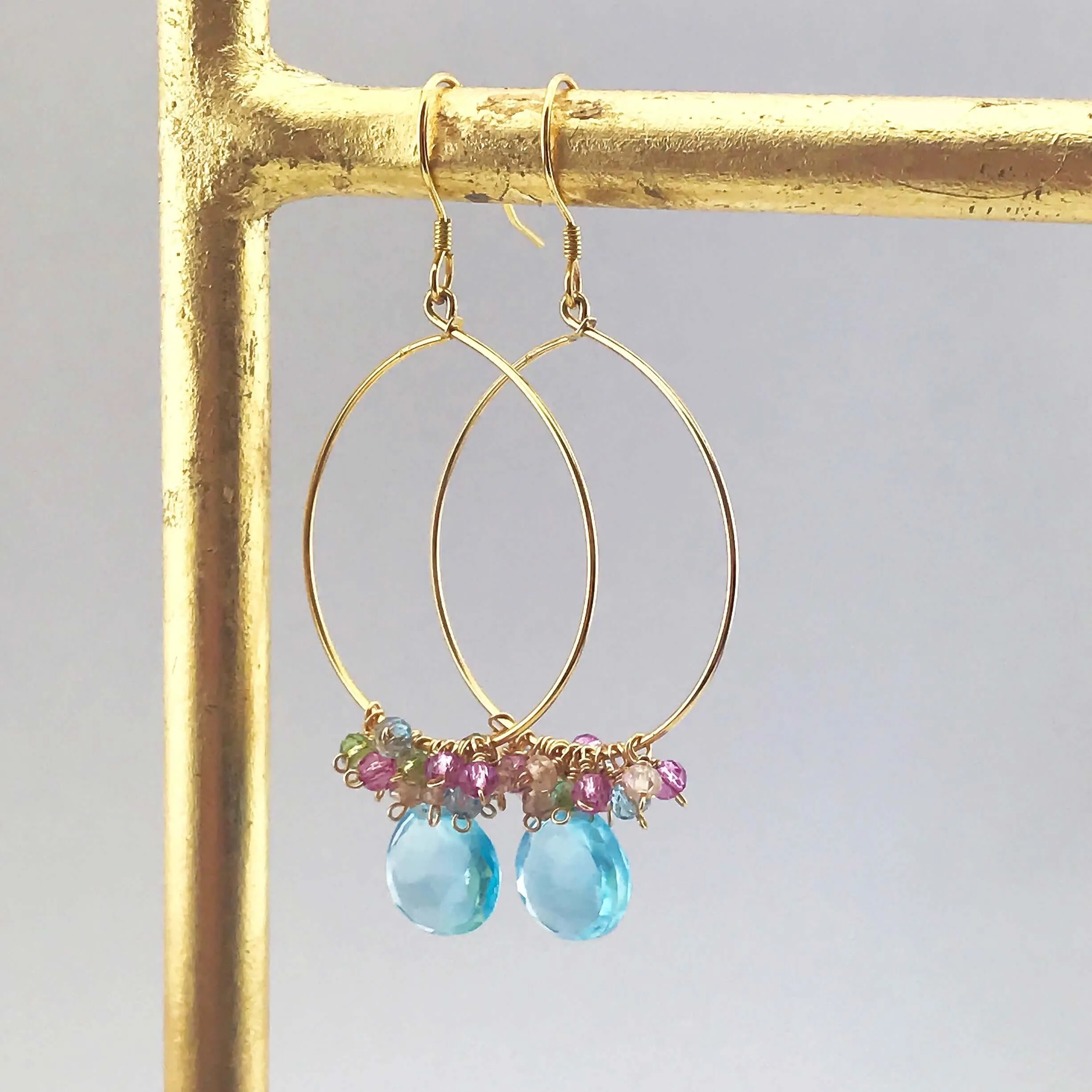 The Swing Earring - Aquamarine Quartz