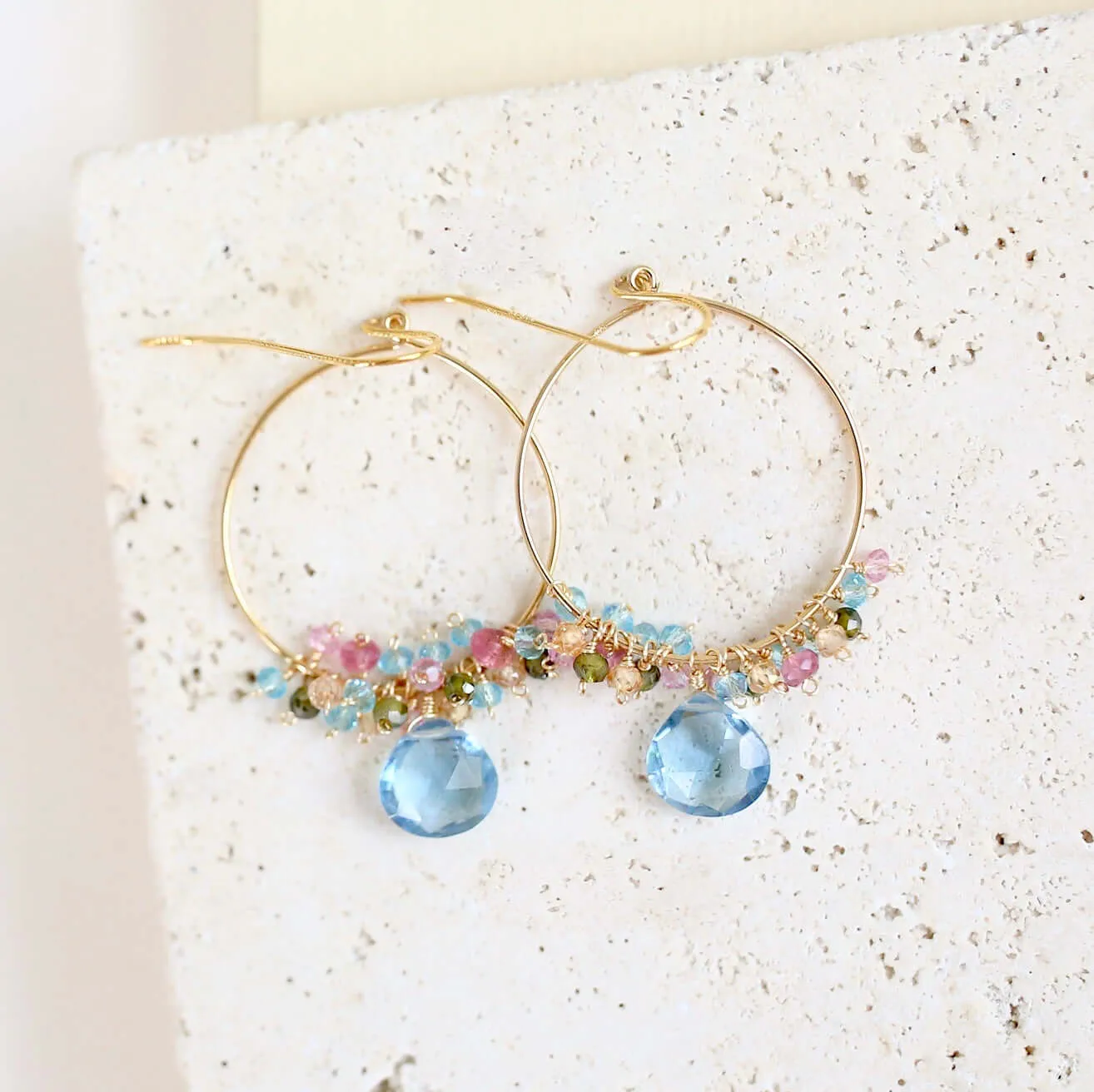 The Swing Earring - Aquamarine Quartz