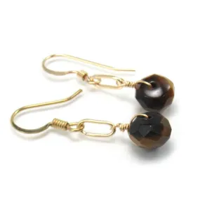 Tiger's Eye Earrings with Gold Filled French Ear Wires