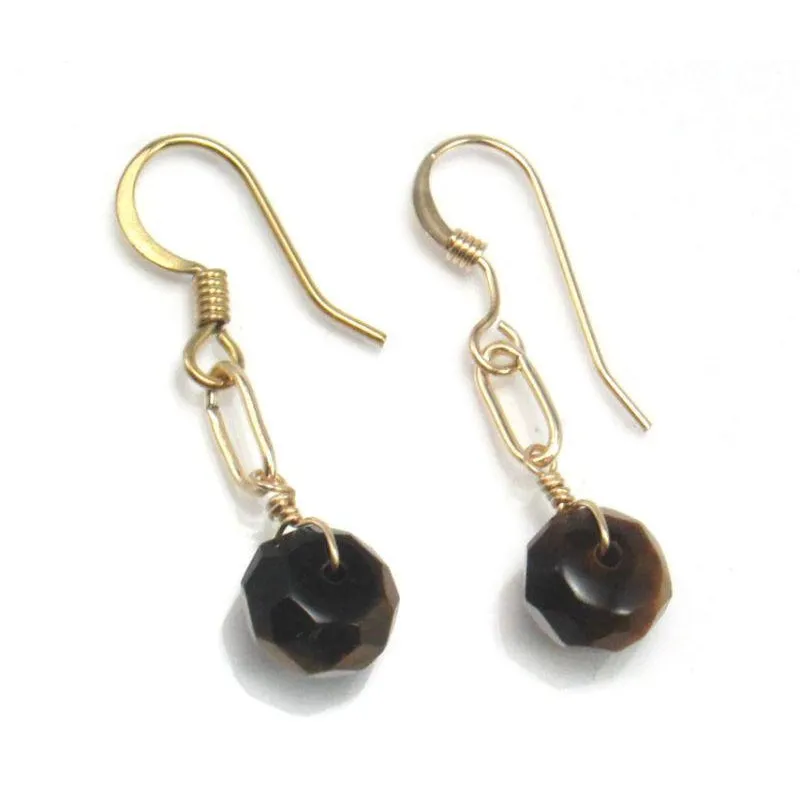 Tiger's Eye Earrings with Gold Filled French Ear Wires