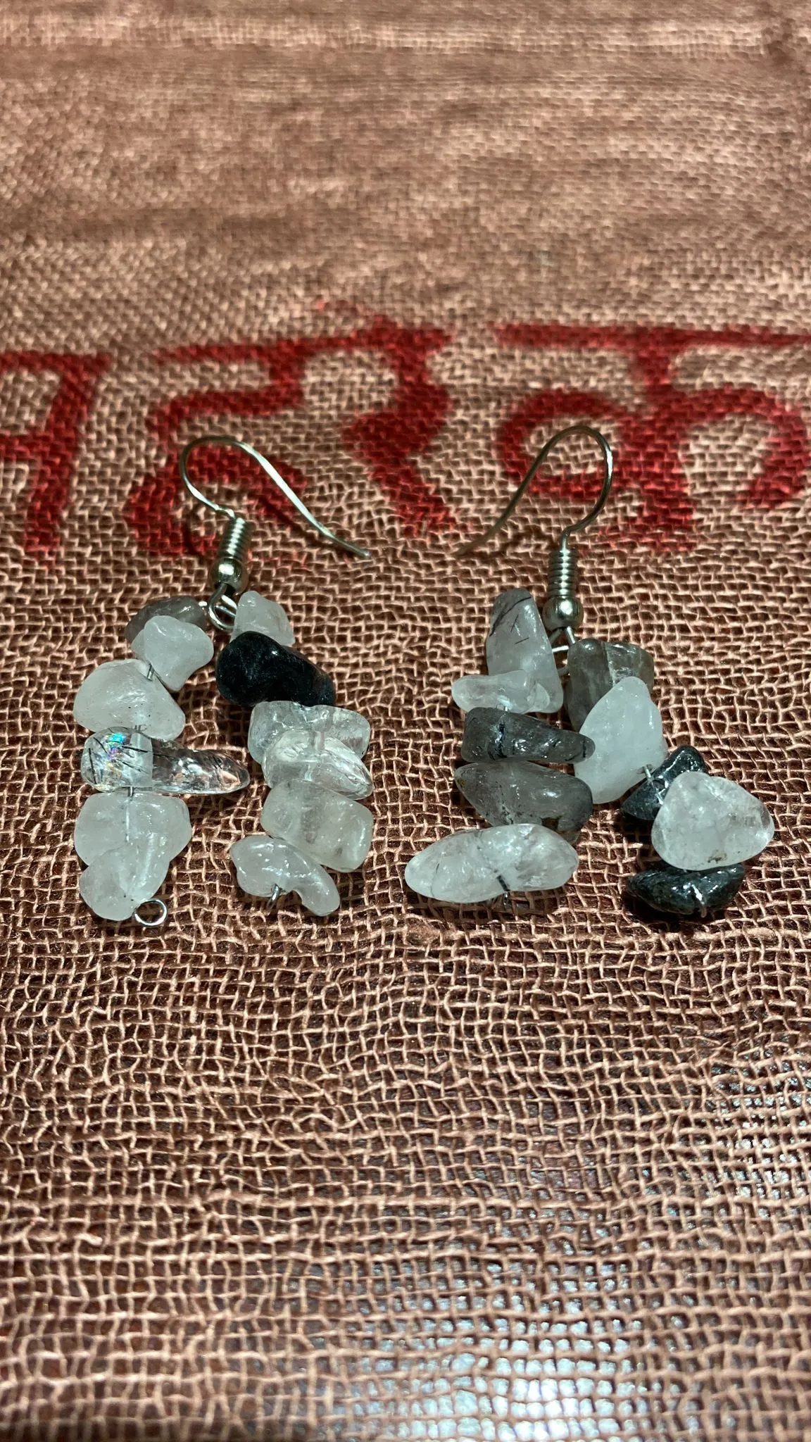 Tourmaline Quartz Chips Dual-Strand Earrings