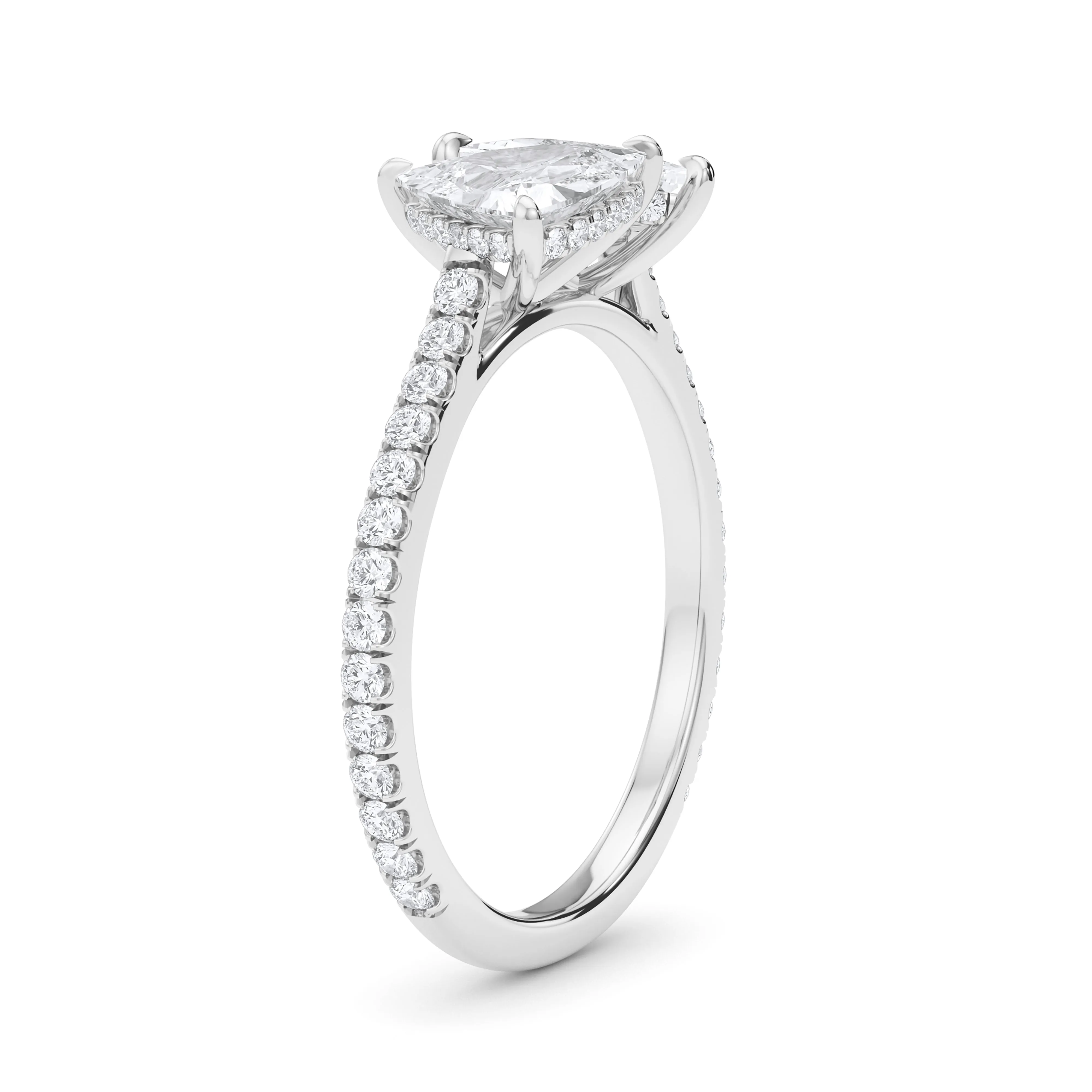 Twin Trillion Pave Diamond Ring