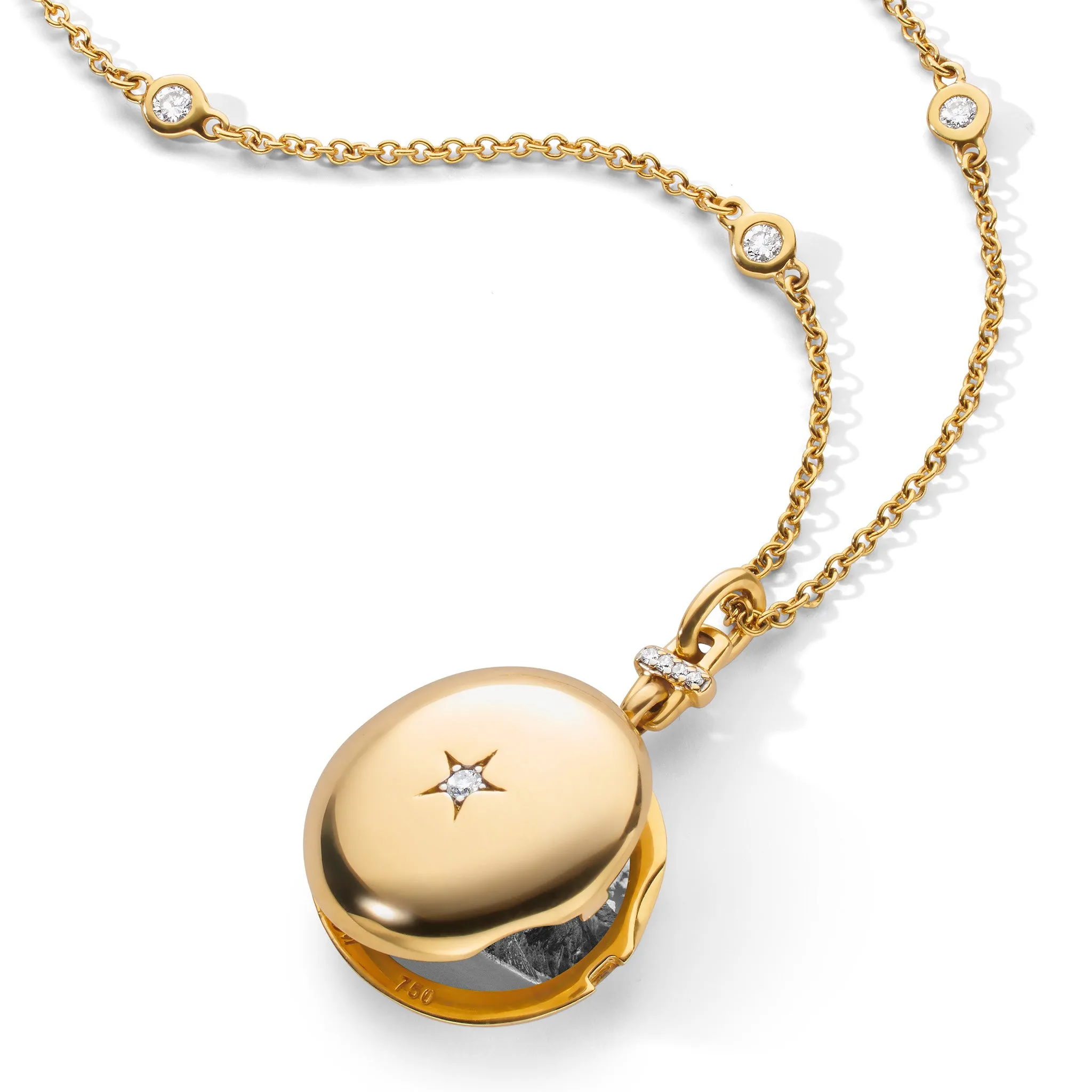 Twinkle Star 18K Gold & Diamond Locket Necklace