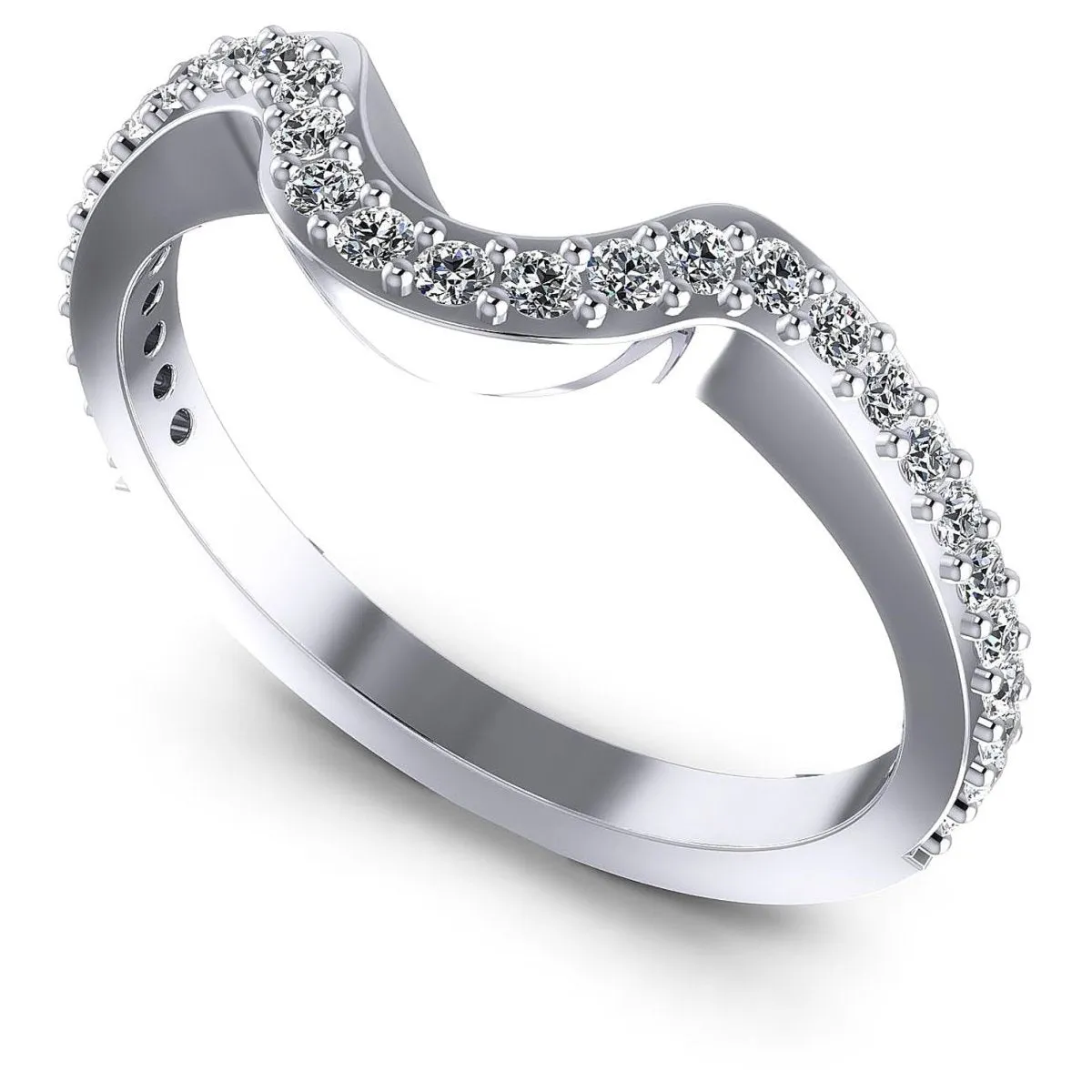 Unique 0.35 CT Round Cut Diamond Wedding Ring in 14 KT White Gold