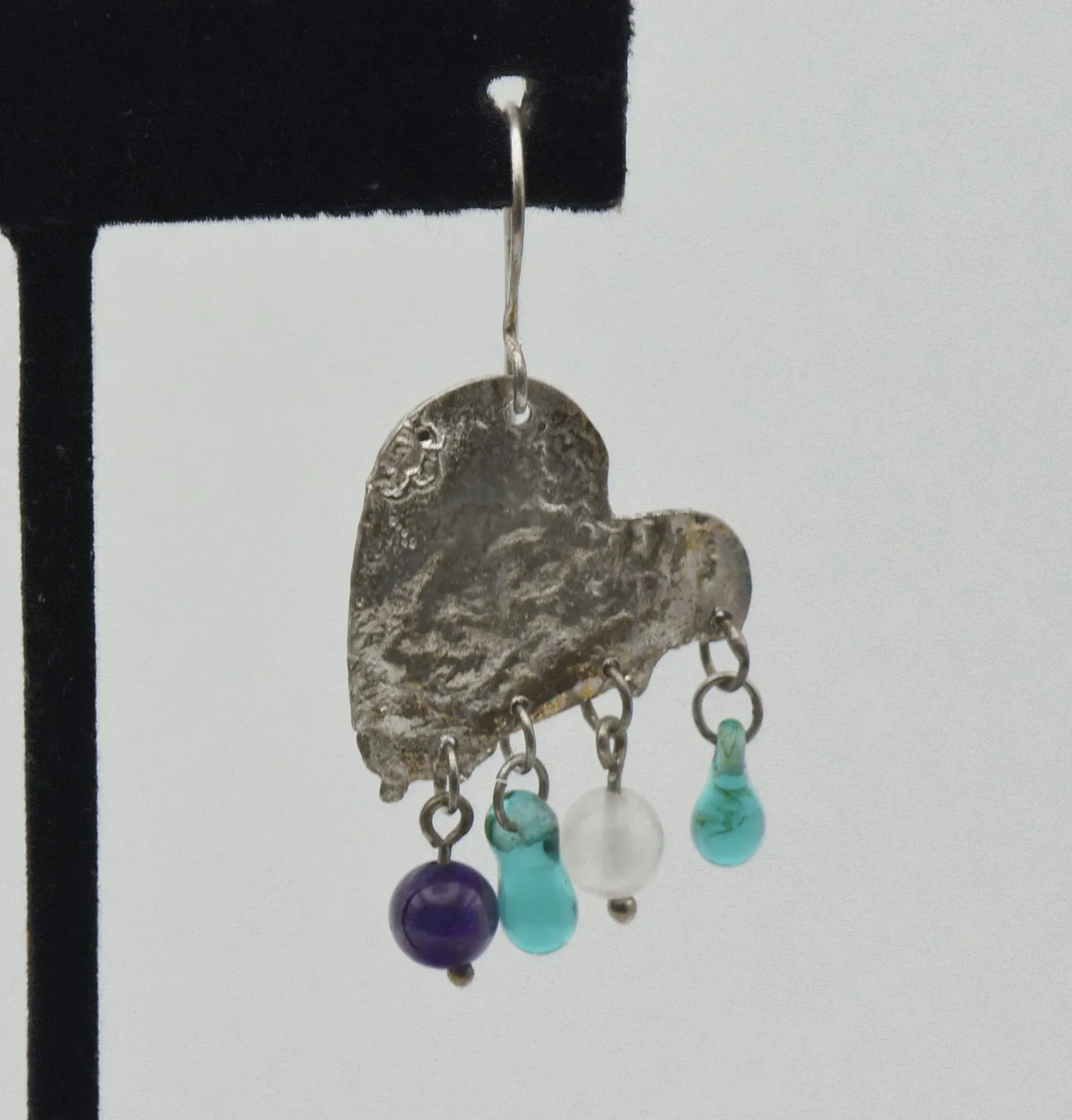 UNMATCHED Vintage Sterling Silver Heart Dangle Earring