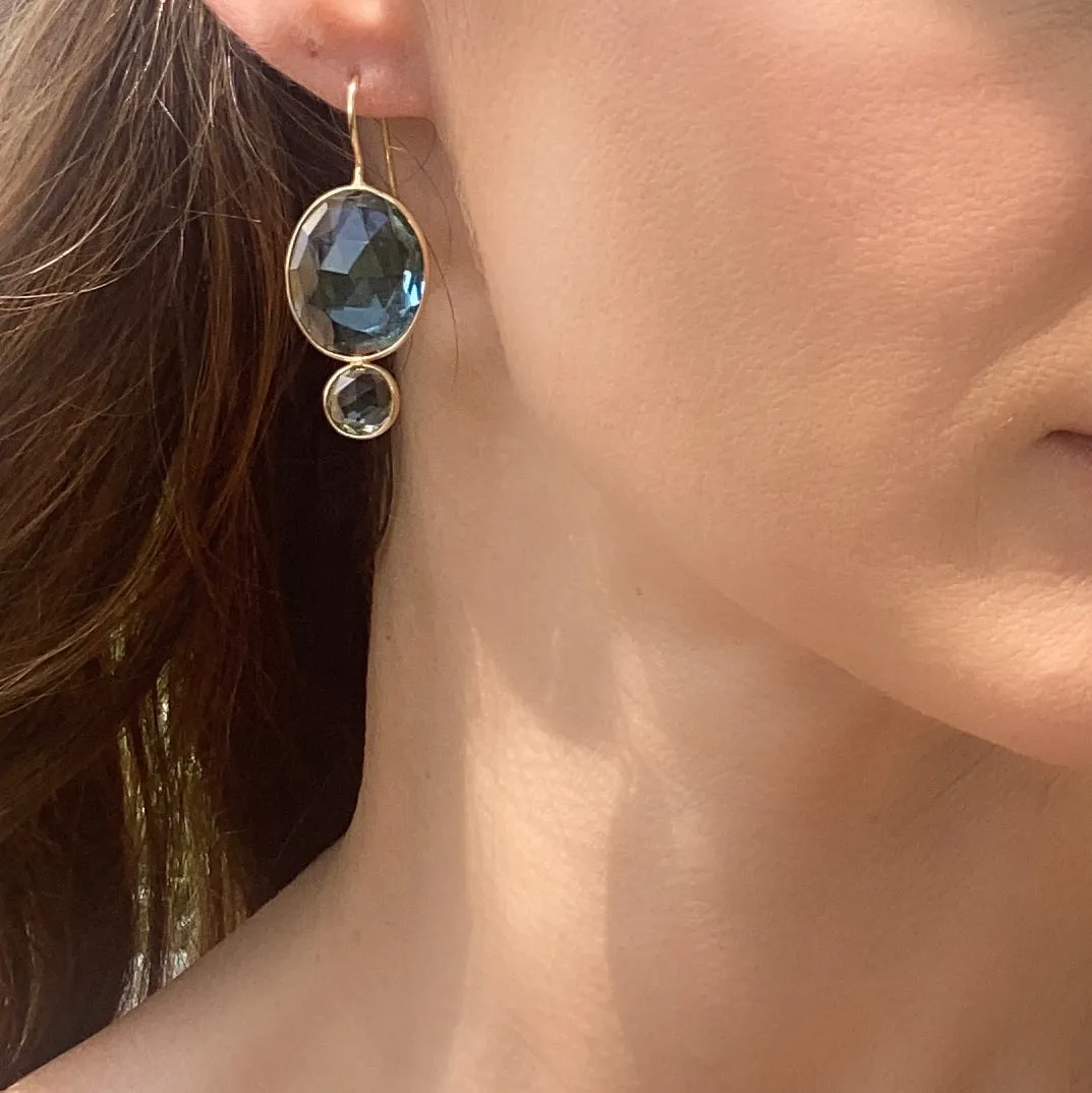 Valencia Grand Oval Earring-Smoky Silver