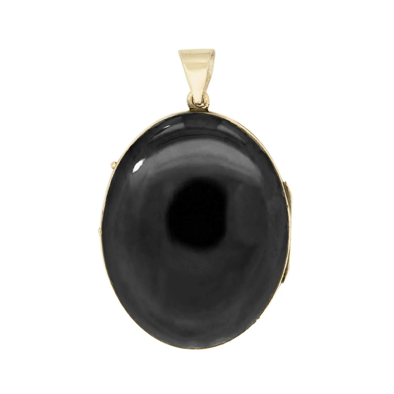 Victorian 14k Black Enamel Pendant Locket