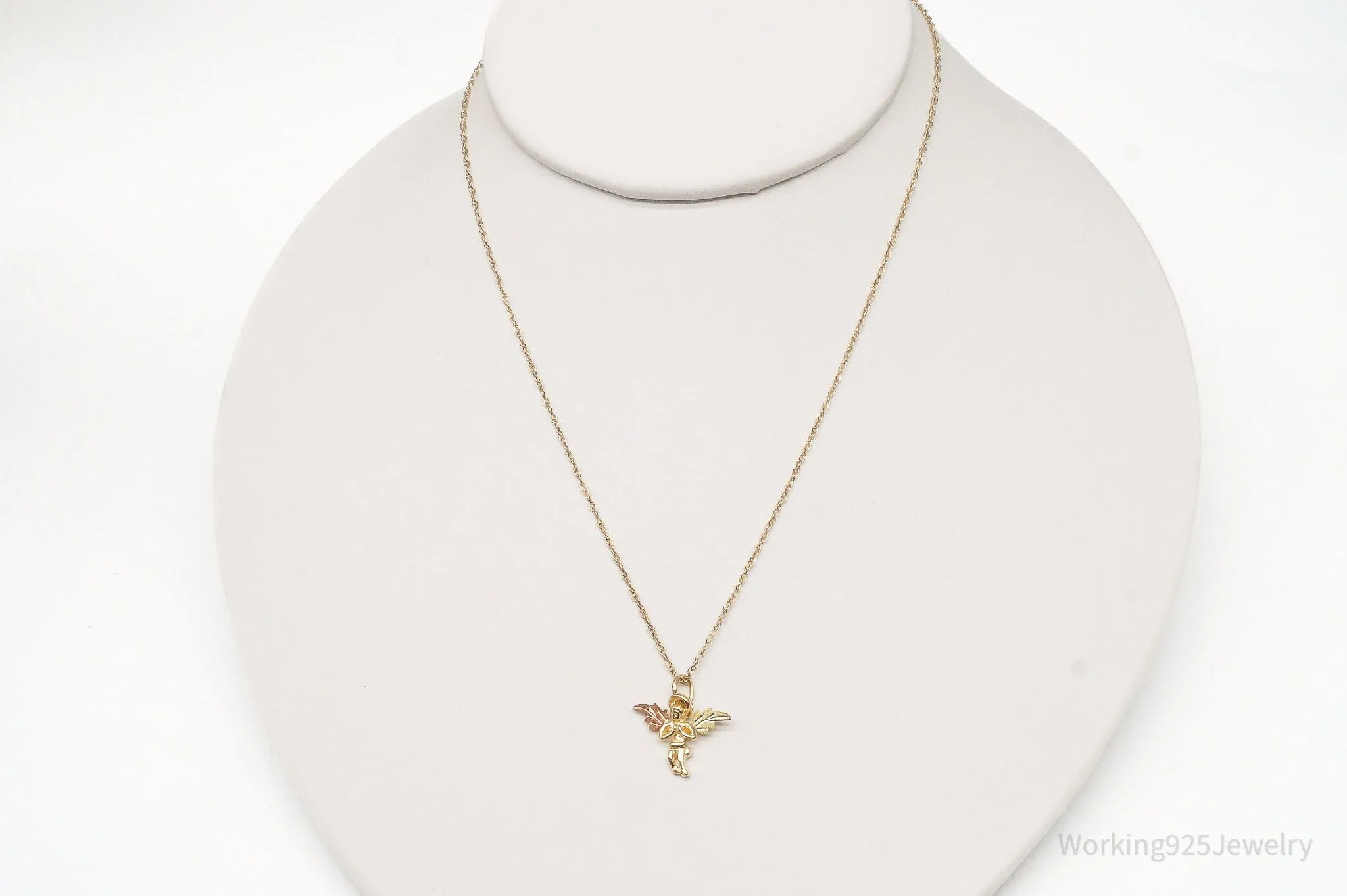 Vintage 14K Gold Filled Angel Chainlink Necklace