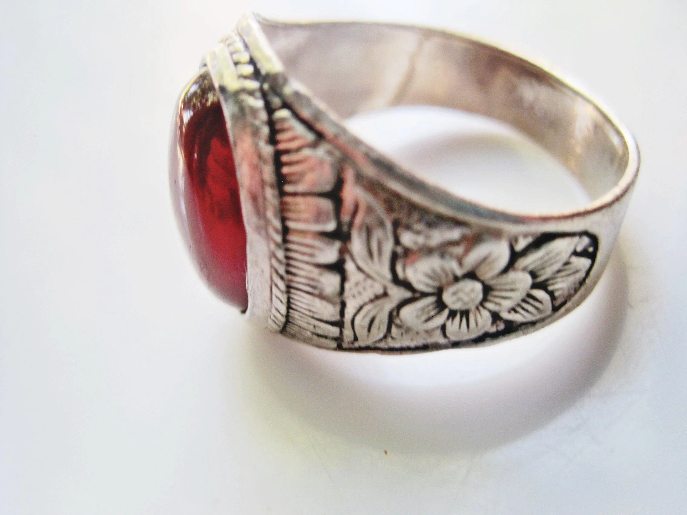 Vintage Carnelian Ring for a Man Made of Sterling Silver