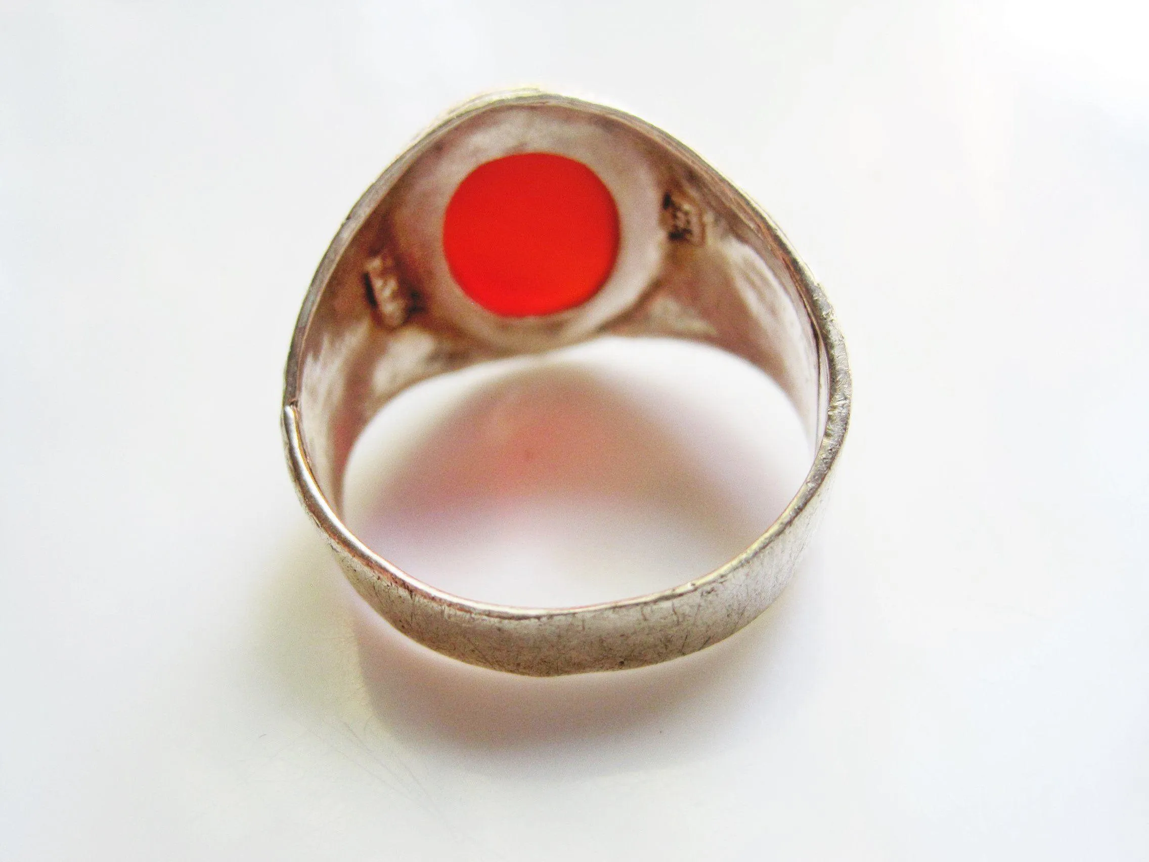 Vintage Carnelian Ring for a Man Made of Sterling Silver