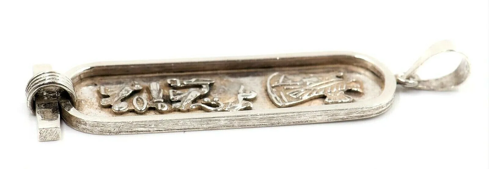 Vintage Cartouche Sterling Silver Hieroglyphics Pendant