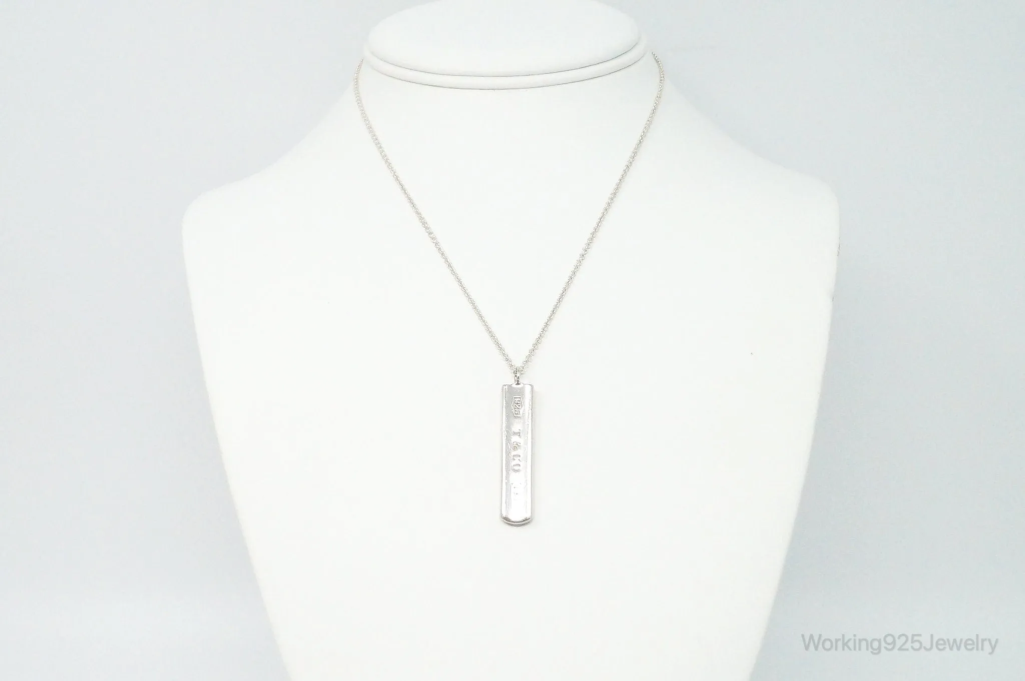 Vintage Designer Tiffany & Co 1837 Bar Sterling Silver Necklace