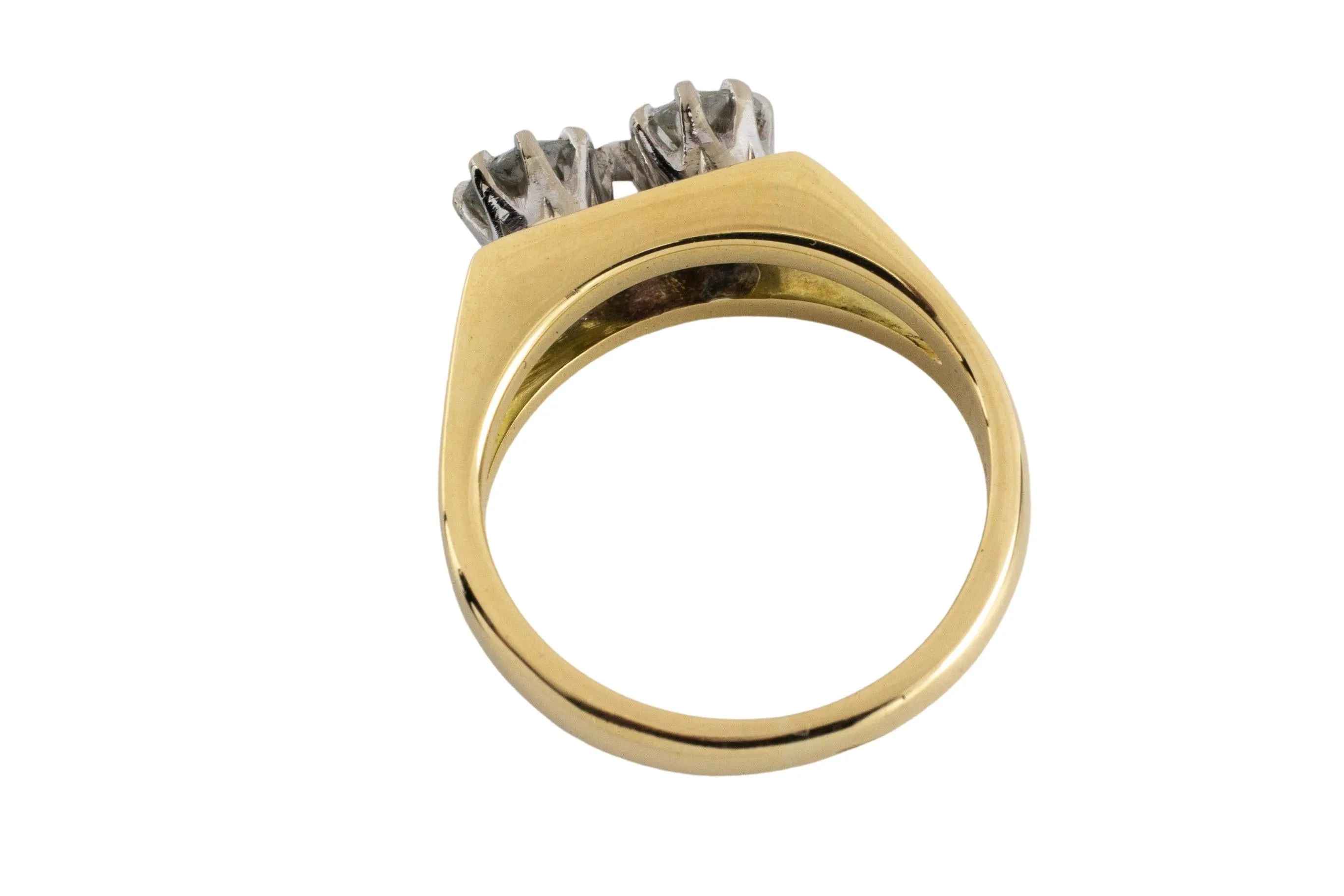 Vintage double diamond ring in 18 carat gold